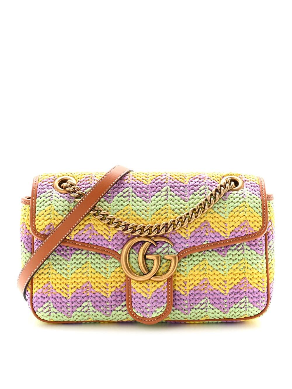 Gucci Calfskin Raffia Woven Small Gg #358519G11B